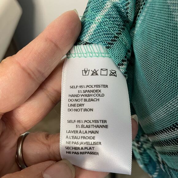 Urban Outfitters Mini Dress Womens Size M Green Plaid Sheer Strapless - Picture 4 of 6